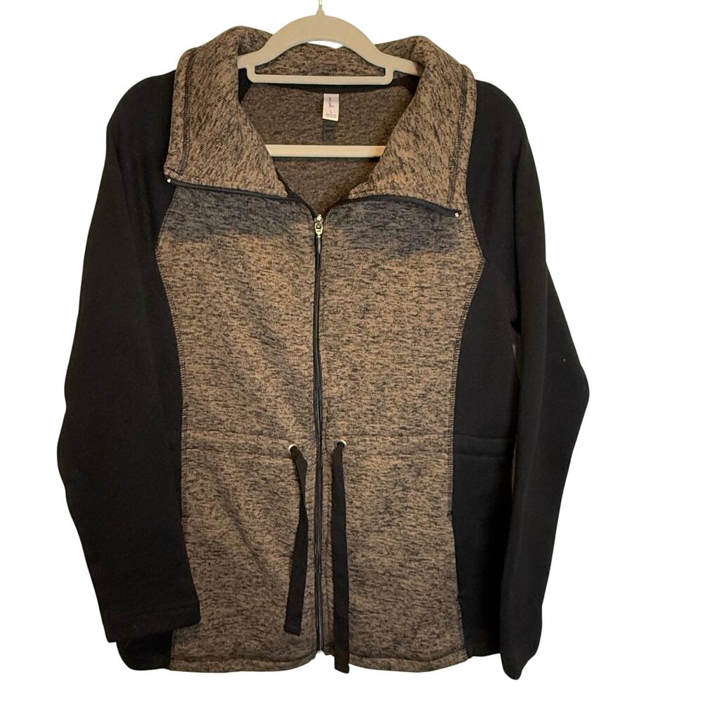 Exertek Zip-Up Jacket | Size L | 20.5” X 31” | Brown & Black Cozy Layer